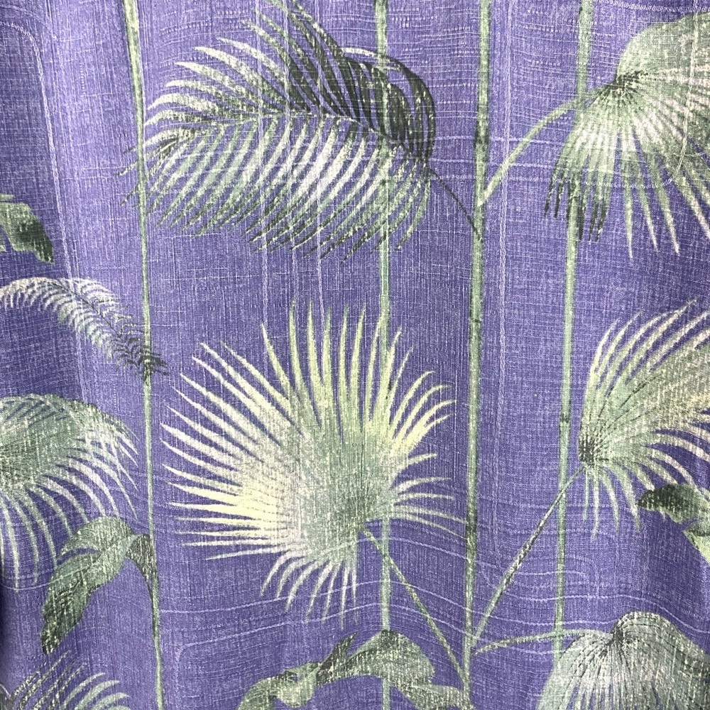 Tommy Bahama 100% Silk Hawaiian Shirt Mens L Blue Palm Resort Camp Aloha - Picture 8 of 16